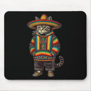 Tapis De Souris Chat mexicain amusant Sombrero Baja Cinco De Mayo