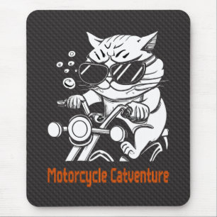 Tapis De Souris Chat motard - Motorcycle Catventure