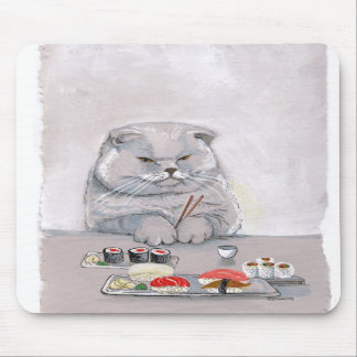 Tapis De Souris Chat Mousepad de sushi