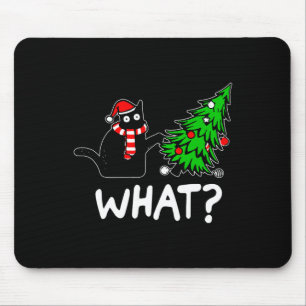 Tapis De Souris Chat Noir Fun Et Marrant Poussant L'Arbre De Noël