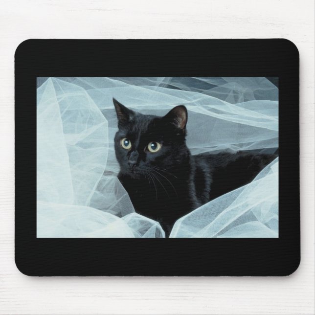 Tapis De Souris Chat noir Mousepad (Devant)