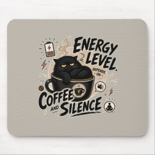 Tapis de souris Chat Noir propulsé par le Café