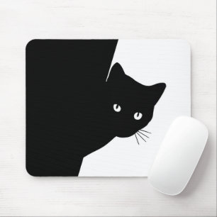 Tapis De Souris Chat noir rusé