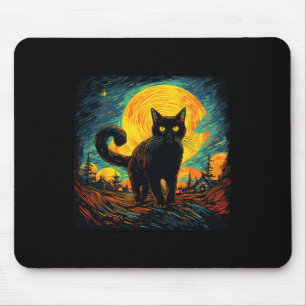 Tapis De Souris Chat noir Vintage style rétro Chat Art Travail Cha
