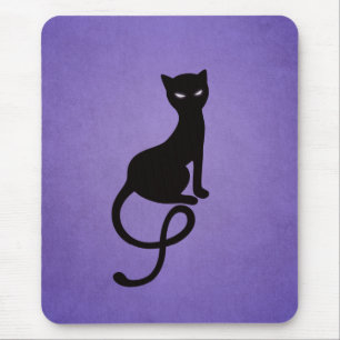 Tapis De Souris Chat noir violet Élégant Mal Kitty