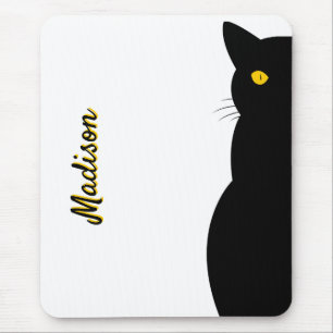 Tapis De Souris CHAT NOIR Yeux dorés personnalisables