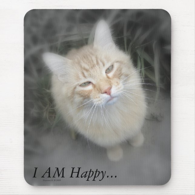 Tapis De Souris Chat orange humoristique Mousepad (Devant)