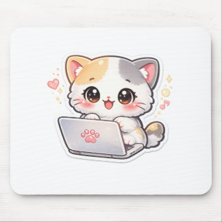 Tapis de souris chat ordinateur Kawaii | Dessin de