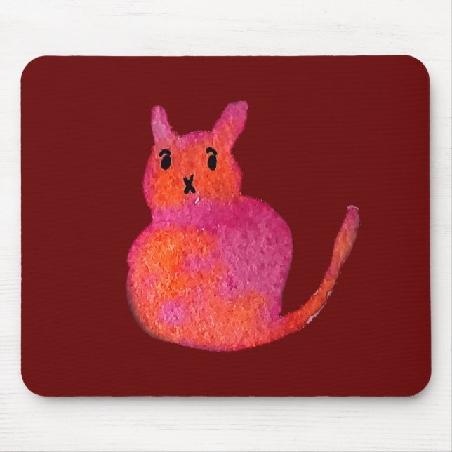 Tapis De Souris Chat rose funky chaton mignonette (Devant)