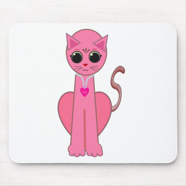 Tapis De Souris Chat rose mignon (Devant)