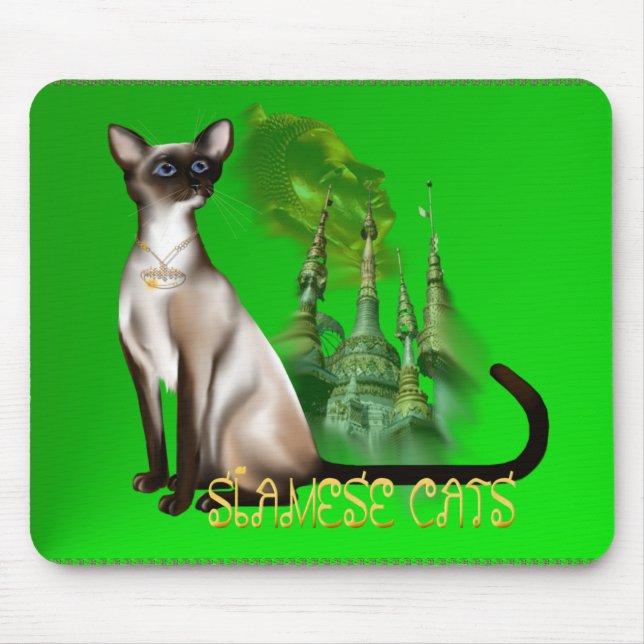 Tapis De Souris Chat siamois Mousepad (Devant)