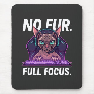 Tapis De Souris Chat Sphynx Joueur Full Focus Neon Art