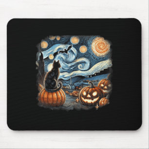 Tapis De Souris Chat Starry Nuit Van Gogh Chat pour Amoureux des c