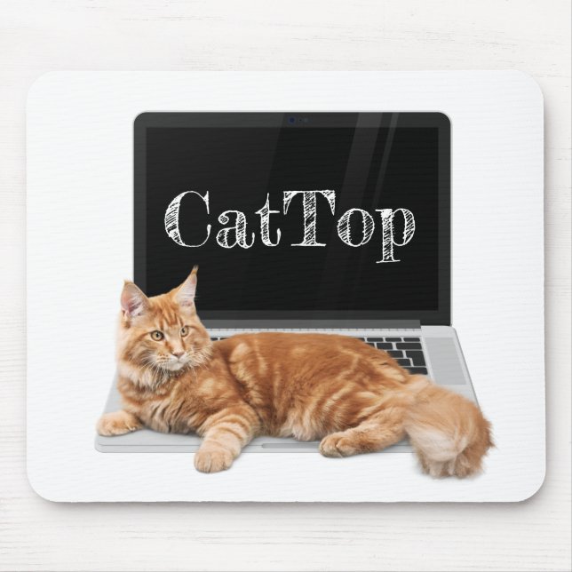 Tapis De Souris Chat sur ordinateur portable - CatTop (Devant)