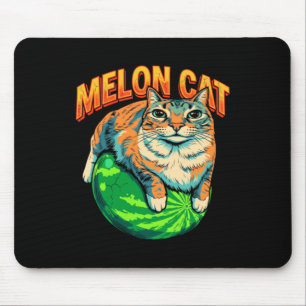 Tapis De Souris Chat Tabby Drôle De Mélon De Bande Dessinée Vintag