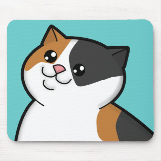 Tapis De Souris Chat tigré Mousepad de gros calicot heureux