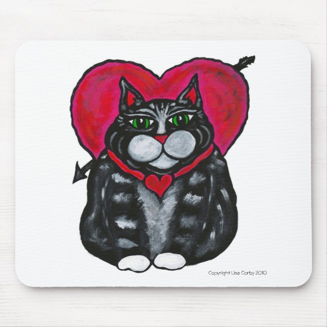 Tapis De Souris Chat Valentine Mousepad des cadeaux de l'amoureux (Devant)