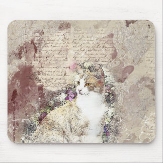 Tapis De Souris Chat Vintage Watercolor