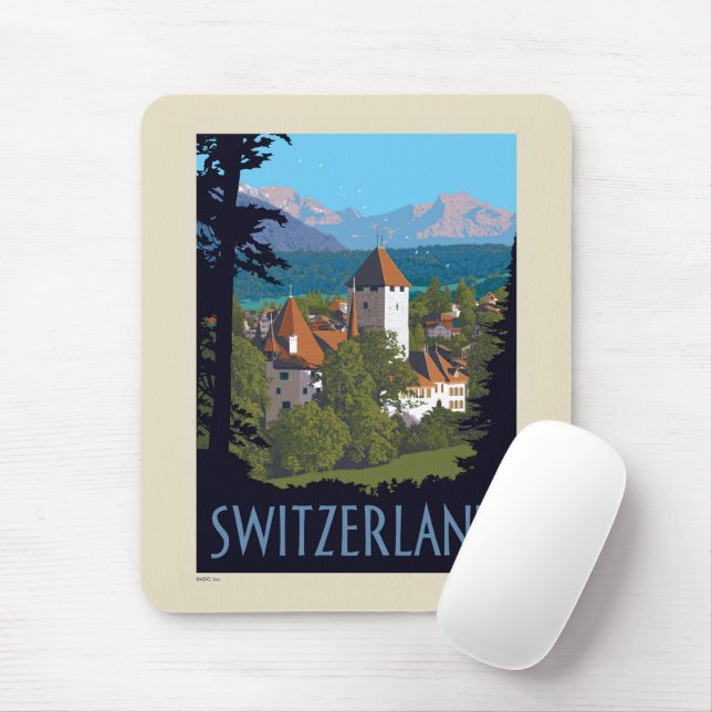 Tapis De Souris Château de Chillon | Suisse (Avec souris)