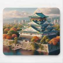 Château d'Osaka Paysage Japon Voyage Vintage
