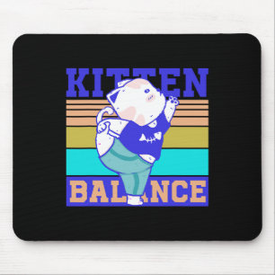 Tapis De Souris Chaton Lance Yoga Spirituel Mignon Chat Animaux An