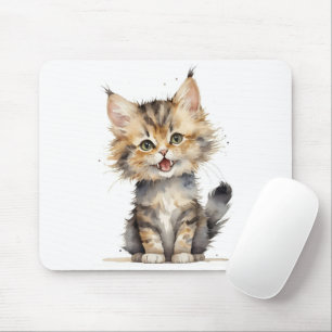 Tapis De Souris Chaton tabby aquarelle