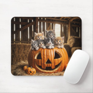 Tapis De Souris Chatons Dans une Citrouille de Jack-o-lantern de G