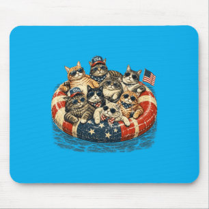 Tapis De Souris Chatons Patriotiques Usa Flotteur De Piscine Quatr