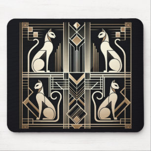 Tapis De Souris Chats Art Déco