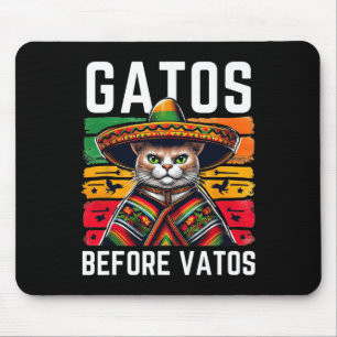 Tapis De Souris Chats avant Vatos Drôle Chat Mexicain Chat Poncho 