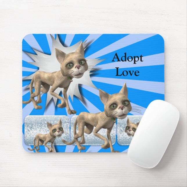 Tapis De Souris Chats Blue Cat Adoption Pad Souris! Tapis de souri (Avec souris)