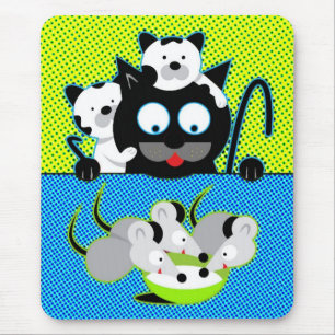 Tapis De Souris Chats contre souris Souris