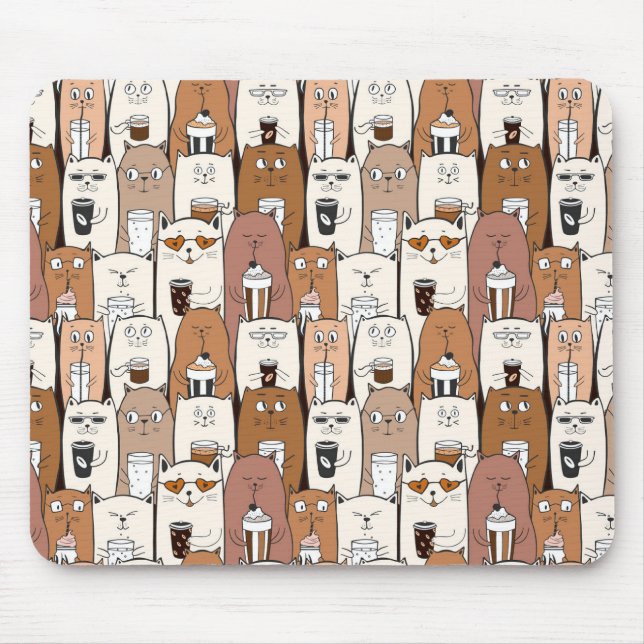 Tapis De Souris Chats cool à café Mousepad (Devant)