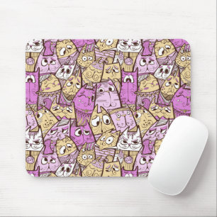 Tapis De Souris Chats de dessin animé drôles