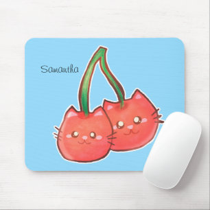 Tapis De Souris Chats de fruits de cerise