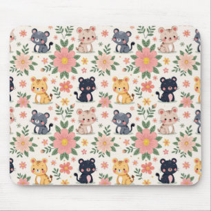 Tapis De Souris Chats de jungle de dessin animé