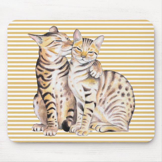 Tapis De Souris Chats du Bengale - Bandes ocre (Devant)
