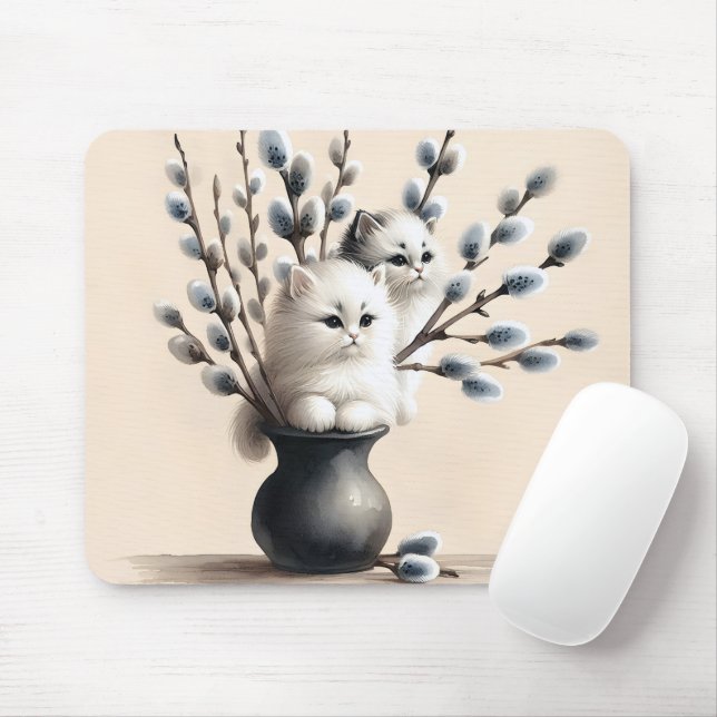 Tapis De Souris Chats en Catkins (Avec souris)