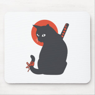 Tapis De Souris Chats en guerrier Samurai - Choisir la couleur arr