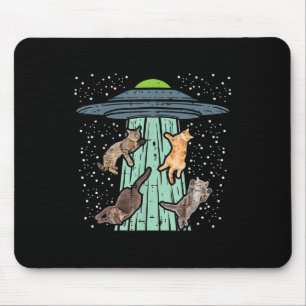 Tapis De Souris Chats Enlevés Par Ufo Amusant Alien Space Lover Ho