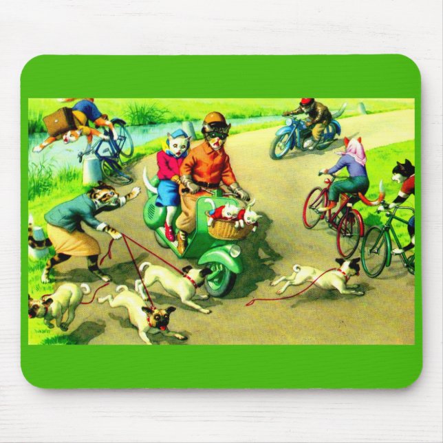 Tapis De Souris Chats grand public sur motos et vélos (Devant)
