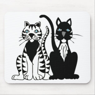Tapis De Souris Chats jumeaux de dessin animé