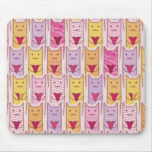 Tapis De Souris Chats mignons avec les coeurs affectueux