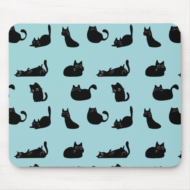 Tapis De Souris Chats noirs amusants (Devant)