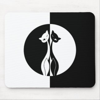 Tapis De Souris Chats noirs et blancs