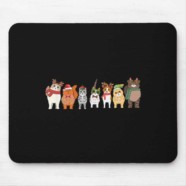 Tapis De Souris Chats pour tous Noël Chat Drôle Xmas Femmes (Devant)