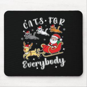 Tapis De Souris Chats pour tout le monde drôle Père Noël Xmas Vête