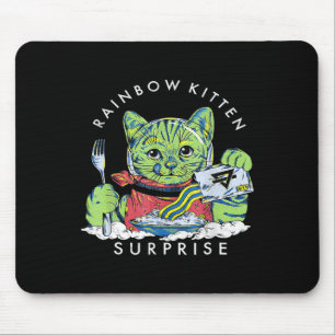 Tapis De Souris Chats Rainbow Kitten Surprise mignonne Manger Retr