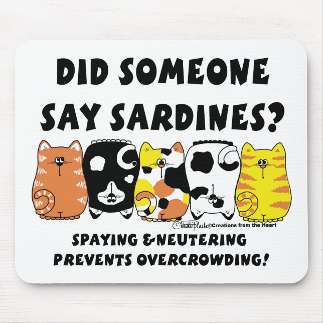 Tapis De Souris Chats Sardine (Devant)