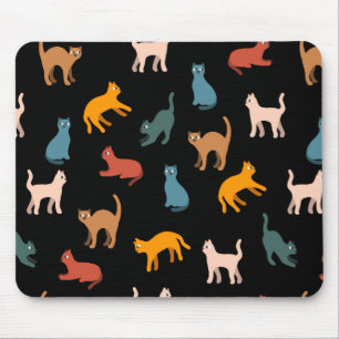 Tapis De Souris Chats sur le noir